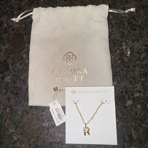 NEW Kendra Scott Gold Crystal LTR R Necklace